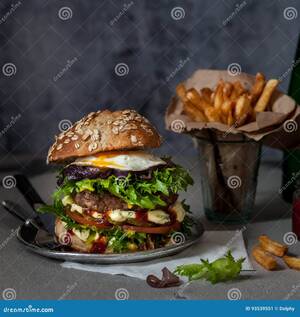 Black Food Porn - Foodporn Beef Burger, Junk Food Stock Image - Image of mayonnaise, food:  93539551