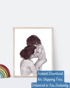 Mom Sex Art - Mother Child Sign, Nursing Art, Black and White Baby, Pumping Room,  Lactation Nurse, Ob Delivery Decor,mom and Son Print, Breastfeeding Sign -  Etsy