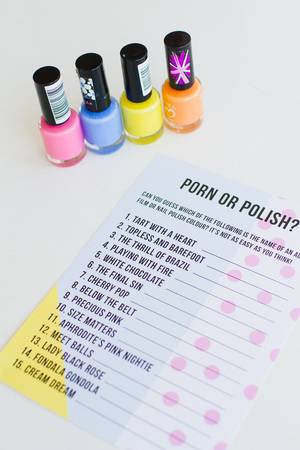 nail polish - ... Porn or polish hen party game bachelorette free printable download fun  ideas inspiration modern