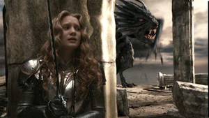 Mia Wasikowska Alice In Wonderland Porn - Mia Wasikowska in Alice in Wonderland (dir. Tim Burton, 2011). There's a  scene--single shot, really--of Alice in armor, riding the bandersnatch  through ...