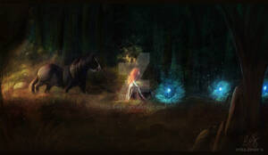 Disney Brave Angus Porn - 185408 - safe, artist:glimpen, angus (brave), merida (brave), equine,  fictional species, horse, human, mammal, shire horse, wisp, brave (disney),  disney, pixar, 2016, 2d, deviantart watermark, duo, female, forest,  letterboxing, male, scene interpretati