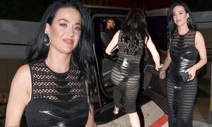 Katy Perry Celeb Porn - Katy Perry leaves very little to the imagination as she flashes PVC  lingerie | Daily Mail Online