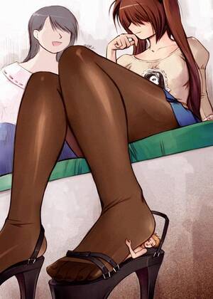 giantess pantyhose feet - Xbooru - age difference feet foot fetish giantess messiah cage mother and  son open shoes pantyhose toes | 493896