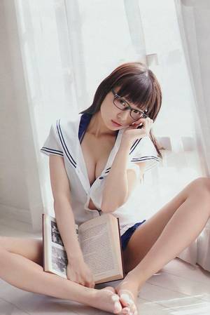 Asian Schoolgirl Porn Glasses - Shiina light (Shiina tsurupikari I) semi nude - Porn Image