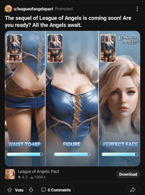 League Angels Porn - Anyone else getting this ad? Wtf : r/GirlGamers
