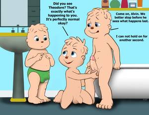 Alvin And The Chipmunks Porn Cum - e621 alvin_and_the_chipmunks alvin_seville ambiguous_species anthro  ball_fondling balls biped biting_lip brothers bulge clothing cub cum  cum_on_leg ...