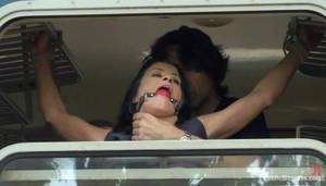 Busty Asian Train Porn - Girl with a gag ball gets fucked in the train - Porn Video at XXX Dessert  Tube