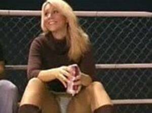 bleacher upskirt - Voyeur Video 86 | Nice upskirt shot of blonde sitting in the bleachers |  SeductiveTease.com