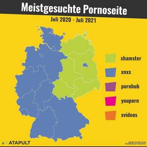 Former Porn Germany - Most searched Porn sites in Germany. You can clearly see the former  east/west border. Credit: katapultmagazin on IG : r/PhantomBorders