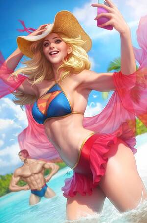 nude beach caravan - Swimsuit variant cover for Action Comics 1046 by Stanley Artgerm Lau :  r/comicbooks
