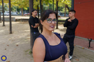 curvy mature milf office - An anal threesome office fuck with thick and curvy MILF Monste Swinger -  Mature.nl