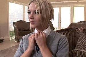 Cute Lesbian Teacher Porn - Schoolgirl gets fucked at home. Cum eating.