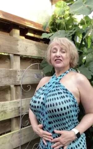 mature big breasts outdoors - Hot mature blonde teases with her huge tits outdoors - ZB Porn