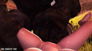 giant cartoon pussy eating - Huge 3D beast takes tight anime pussy in missionary