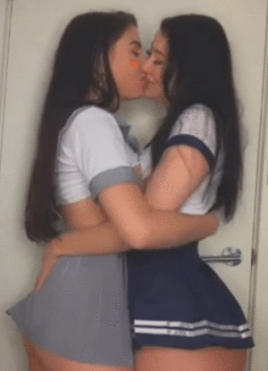 Lesbian Kissing Sex Tumblr - Kiss of two very horny lesbian schoolgirls in the school bathroom -  SexVideoGif.com