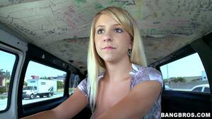blonde riding car - 
