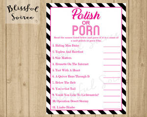 bridal shower party - Bachelorette Party Game | Polish or Porn | Lingerie Shower Game | Wedding  Shower Game | Pink and Black | Nail Polish Game | BG6