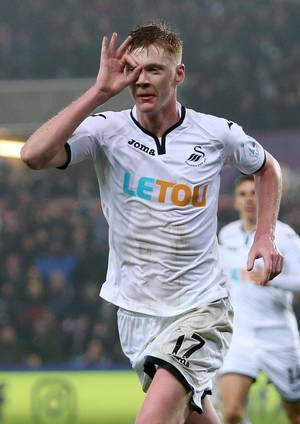 Extreme Football Porn - Swansea star Sam Clucas celebrates scoring a goal against Arsenal on Tuesday