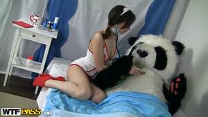 in panda costume - Panda costume dude bangs teen - Hell Porno