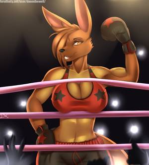 Kangaroo Boxing Porn - e621 2015 absurd_res amber_eyes anthro big_breasts boxing_gloves bra  breasts cleavage clothed clothing doomthewolf female hair hi_res