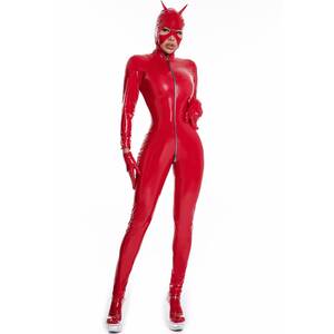 Latex Jumpsuit Porn - Sexy Latex Catsuit PVC Faux Leather Jumpsuit Erotic Romper Halloween  Costume Lingerie Bodysuit Porn Clubwear Red Set 6832 M (Fit50-55 kg) :  Amazon.de: Health & Personal Care
