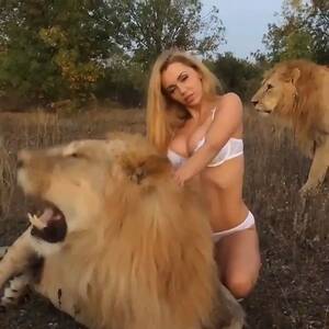 Lion Porn - Porn star Katya Sambuca causes outrage by posing in lingerie next to huge  lions for photo shoot - World News - Mirror Online