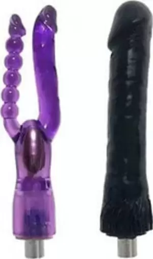 black dildo lovers - Huge Black Dildo Double -headed Anal Dildo Attachment for 3XLR Sex Love  Machine | Pornhint