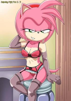 Amy Sex Lingerie - The hottest character of the tv show â€“ Amy Rose â€“ posing in her sexy  lingerie! â€“ Sonic Hentai