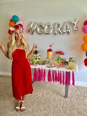 Brittaney Sprinkles Star - Boho tropical Bachelorette theme party. Filled with colour, flower crowns,  pineapples, flamingo