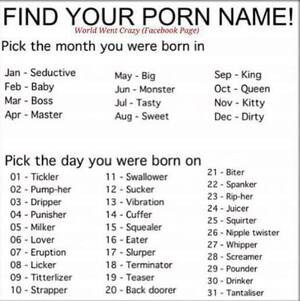 Funny Porn Names - Robb on X: \