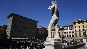 Famous Statue Porn - Tourists flood Florence museum to see David statute after Florida  controversy : NPR
