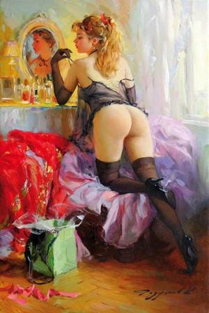 erotic oil paint - Olden days : Photo