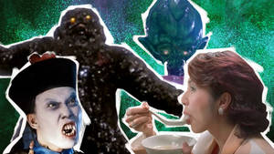 hongkong movie - Left to right: Screenshots from Mr. Vampire, Oily Maniac, The Boxer's Omen,  and Dumplings. (Graphic: Allison Corr)