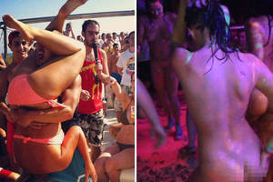 Ayia Napa Orgy - People watch as Brit clubbers perform sex acts