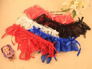 Men In Panties Porn - 2016 Wholesale Sexy Lace Open Crotch G String For Women/Girl/Lady Bow  Transparent