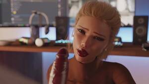 3d mom giving a handjob - 3D STEPMOM GIVES BLOWJOB TO GAMER SON