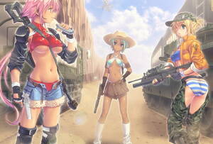 naked anime girls guns - Wallpaper anime, gun, blonde, hot desktop wallpaper - Fantasy Girls - ID:  13078 - ftopx.com
