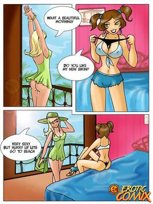 Blonde Lesbian Cartoon Porn - Stud picks up slutty bikini girls on the beach and ass fucks them - voyeur  comics - 9 Pics | Hentai City