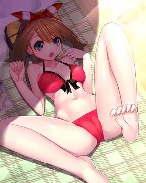 ecchi cameltoe - :o bangs barefoot beach beach towel bikini blue eyes breasts breasts apart  brown hair cameltoe checkered crotch dutch angle feet front-tie bikini  front-tie ...