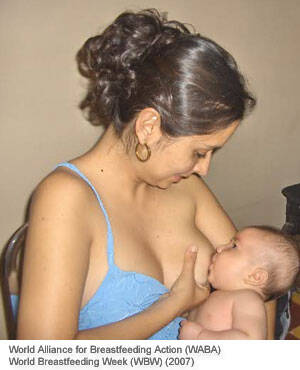 mom lactating breasts - Mother and child bonding