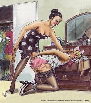 forced femdom toons - My girlfriend forced me at first when she caught me wearing panties.  \