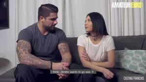 brunette hot asian chick - AMATEUR EURO - Hot Asian Brunette Jenifer Sucks And Fucks With Ryan Bones  On Her First Porn Attempt - XVIDEOS.COM