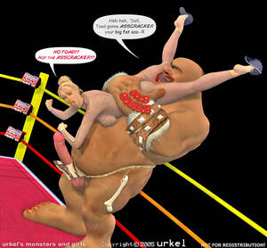 girl wrestling porn cartoons - Horny babes wrestling a huge giant | 3dwerewolfporn.com