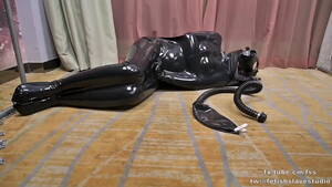latex bag sex - fx-tube com] Latex cute swimsuit girl on vacuum bodybag air contral gasmask  - XVIDEOS.COM