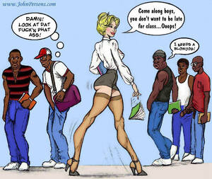 cartoon nymph sex - Slutty teacher in sexy short skirt jiggles her curvy butt to make black  boys horny - CartoonTube.XXX