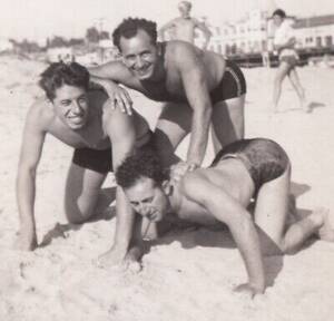 Gay Men Beach Porn - GIGGLING DOGGY STYLE GAY BEACH MEN SLOPPY BEACH PORN PYRAMID ~ 1940s PHOTO  | eBay