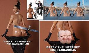 Kim Kardashian Porn Captions - The Internet parodies Kim Kardashian's bare-bottomed Paper magazine cover |  Daily Mail Online