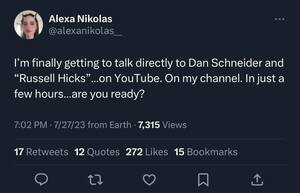 Alexa Nikolas Fake Porn - Alexa Nikolas is going to speak to Dan Schneider on her youtube channel? :  r/h3h3productions