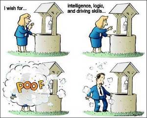 Dumb Blonde Cartoons Porn - A man got on a bus with both of his front pants pockets full of golf balls.  A blonde kept looking quizzically at him and his bulging pockets,