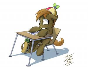 Mlp Button Mash Gay Porn - e621 2013 amber_eyes bag beanie brown_hair button_mash_(mlp) chair  crossover desk earth_pony equine friendship_is_magic